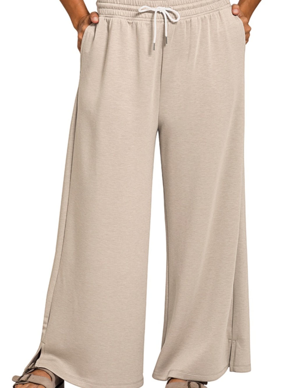 Plus Size Zenana Scuba Pant- Ash Mocha